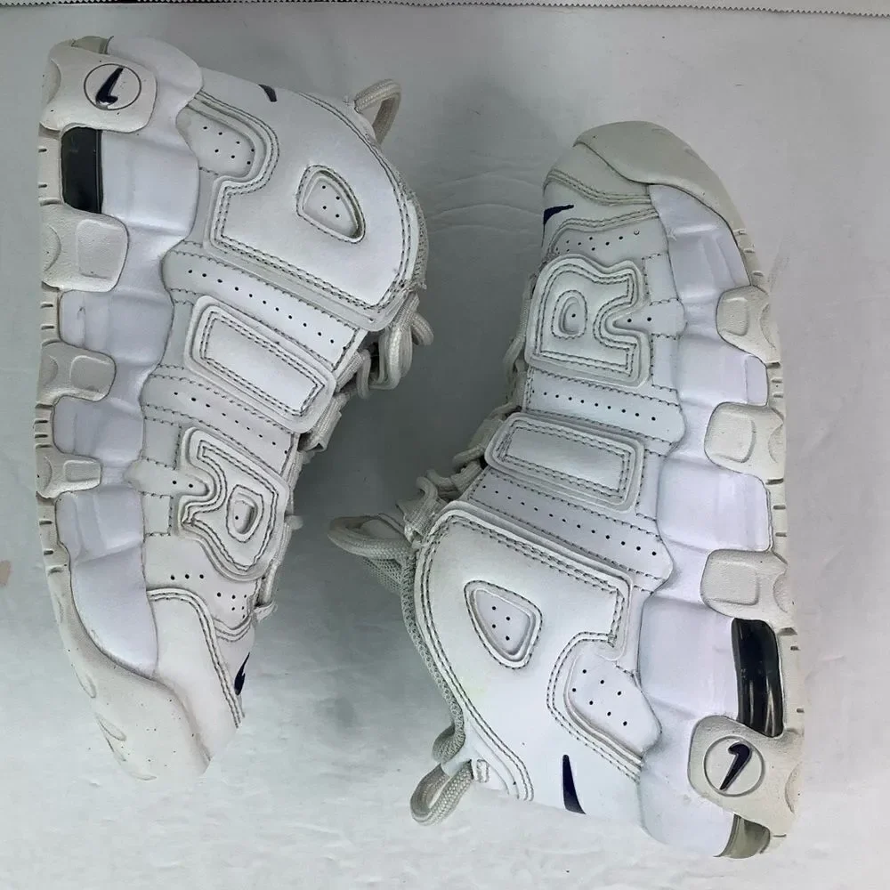 NIKE AIR MORE UPTEMPO WHITE ALL OVER LACE TIE DH9723- 100 US SZ 2.5Y